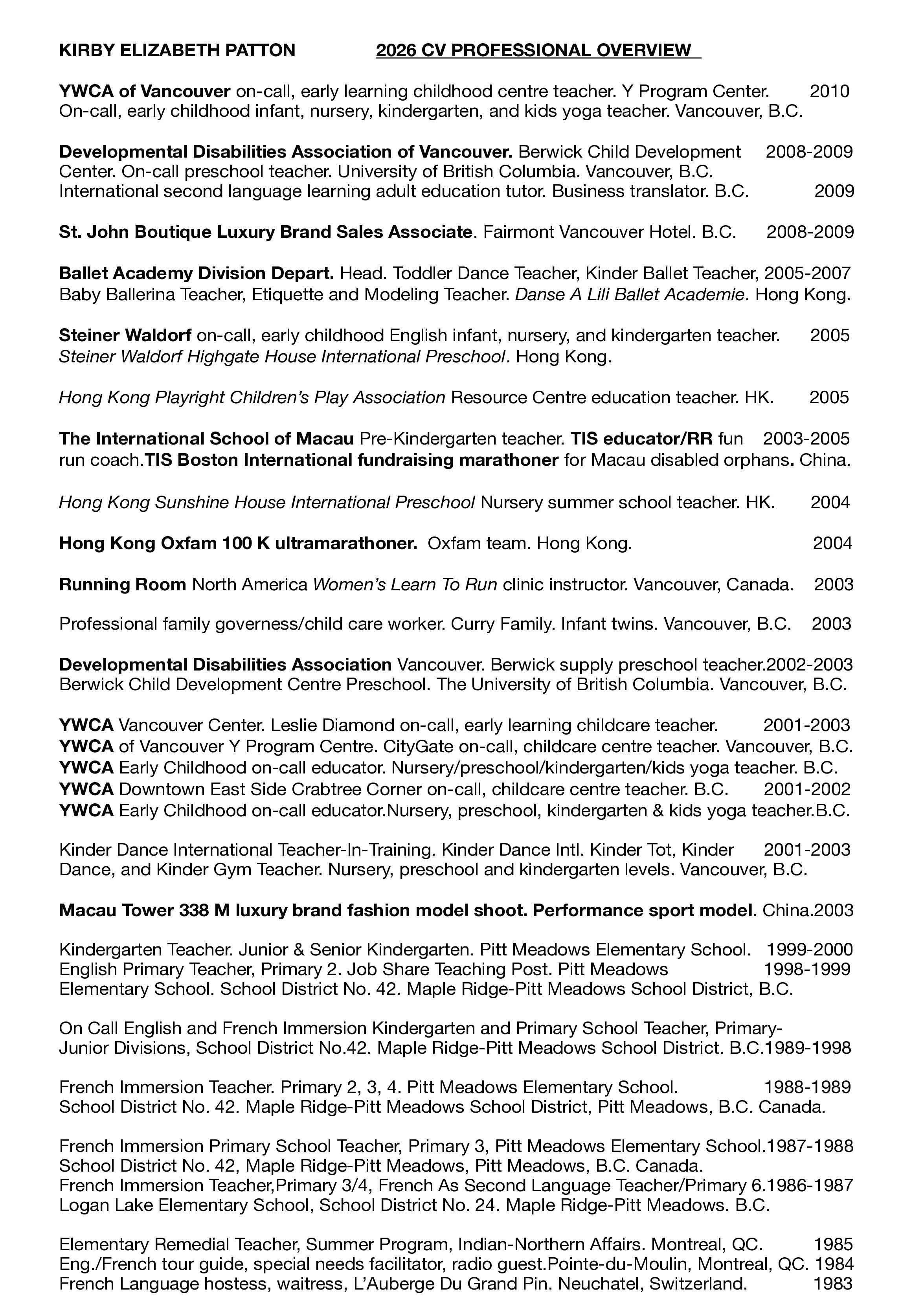 2026 CV Overview Page 3